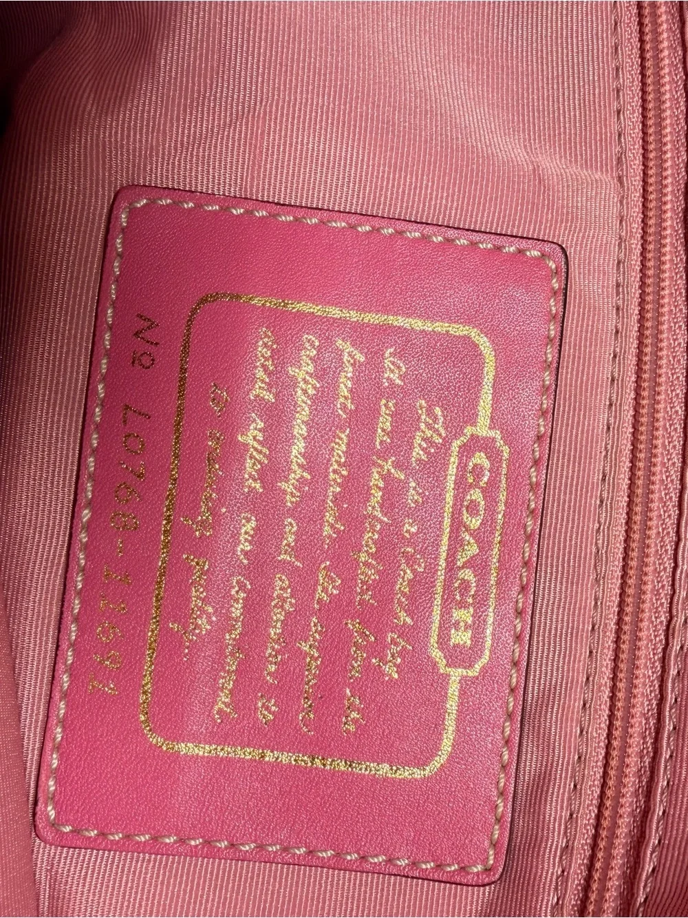 Coach Pink Trim Signature Canvas Tote Bag Y2K